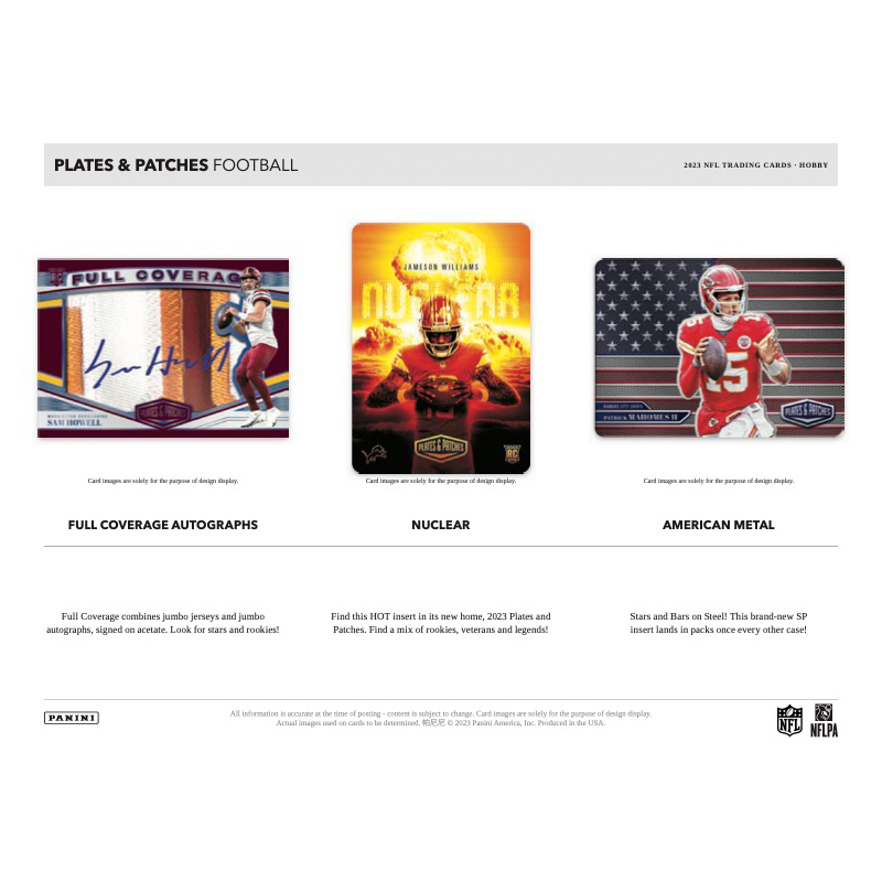 2023 Panini Plates &amp; Patches Football Hobby 12 Box Case